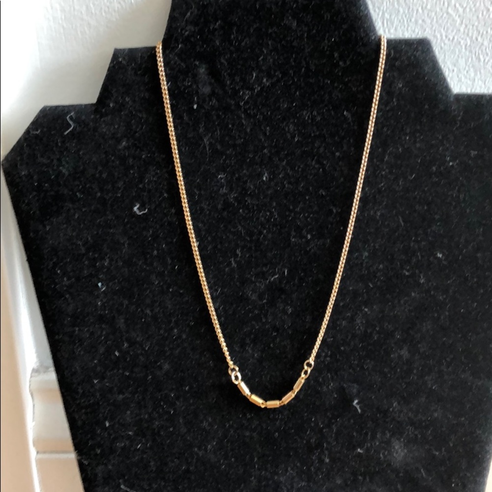 Gold Tone Small Bar Necklace